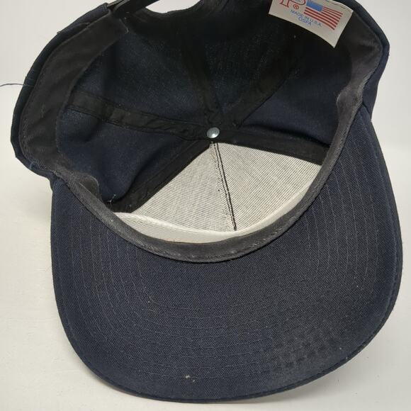 Navy Snapback 5 Panel Cap Blue One Size Adjustable Embroidered Outdoor P Brand - Picture 7 of 9